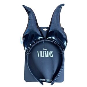 Maleficent Headband Black Shiny Patent Disney Villans Bioworld